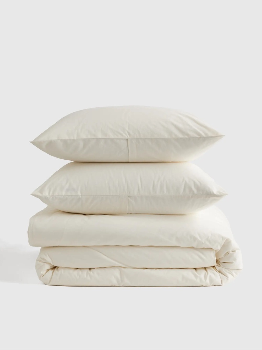 BRAND NEW QUInce king Ivory Organic Brushed Cotton Duvet Cover Set $134 w/ Shams